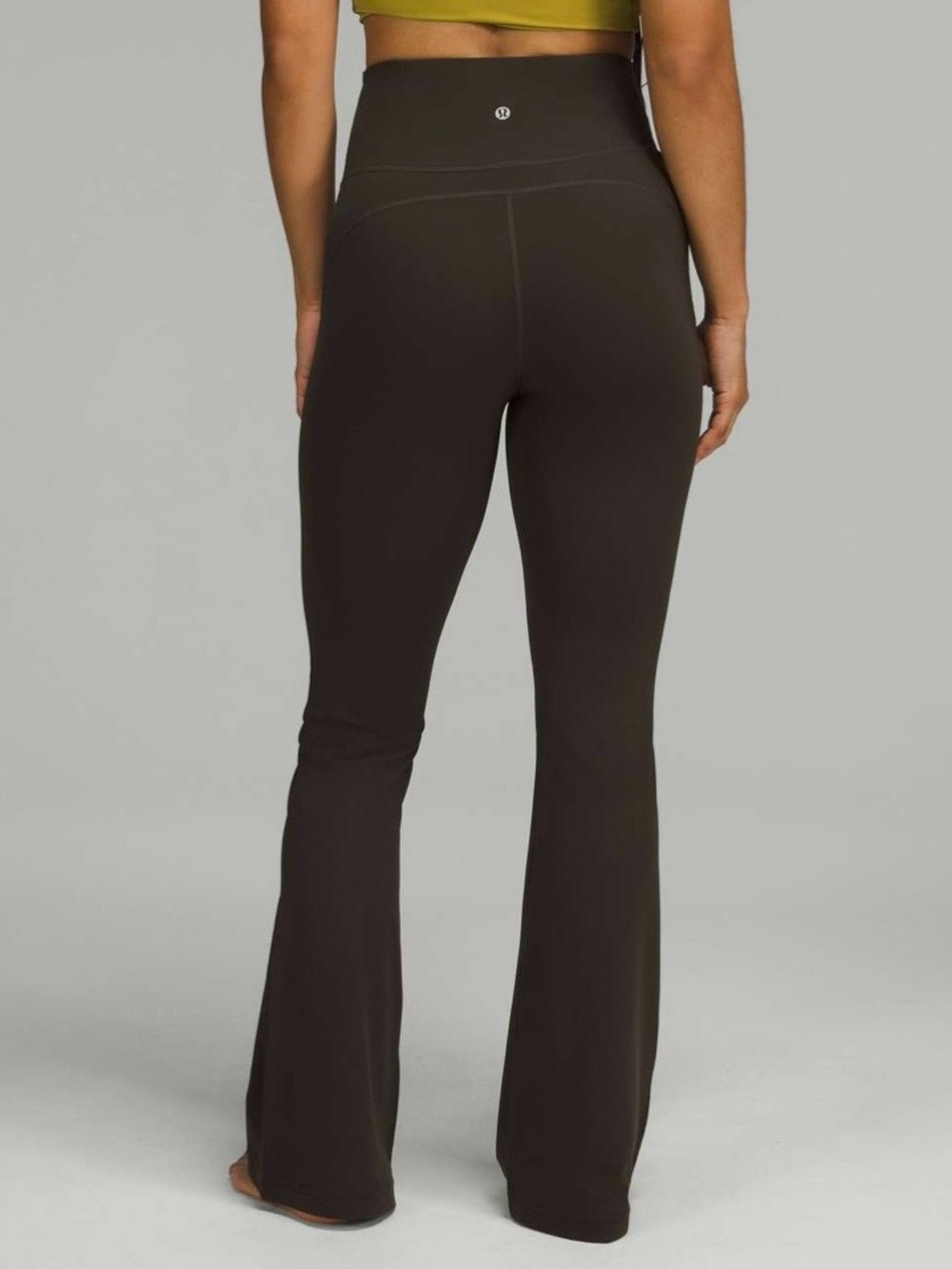 Lululemon Groove Super-High-Rise Flared Pant Nulu in Dark Olive